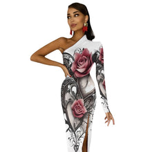 Half Sleeve Slit Dress Rose art - Limited time Finds