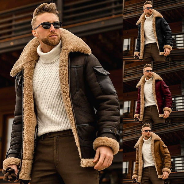 Men's Military Fleece Winter Jacket with Fur Collar - Limited time Finds