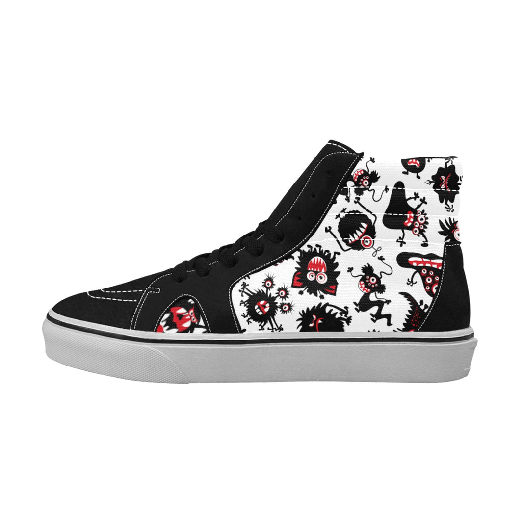 Women's Monster Print High Top Canvas Shoes - Limited time Finds