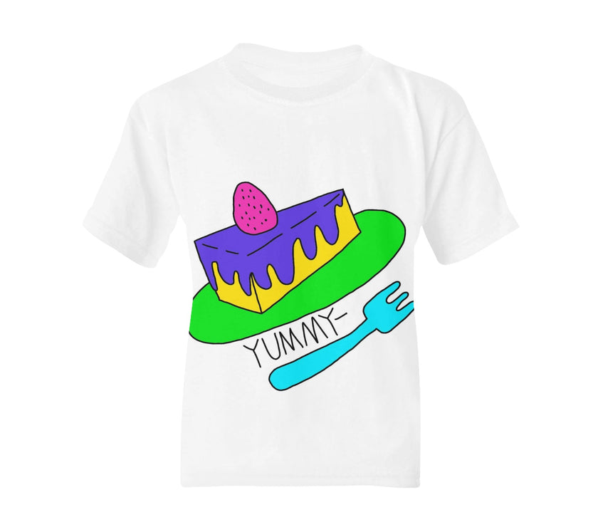 Kids' All Over Print T-shirt(Cake)