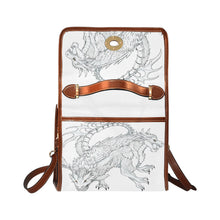 Waterproof Canvas Bag-Brown Dragon Print