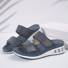 New Air Cushion Wedges Sandals Summer Casual Rhinestone Slides Roman Sandals For Women Non - slip Beach Shoes - Limited time Finds