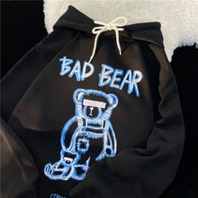 American Hiphop Bear Hoodie Women's Autumn And Winter Korean Style Loose High Street Oversize Retro Bf Preppy Style Top - Limited time Finds