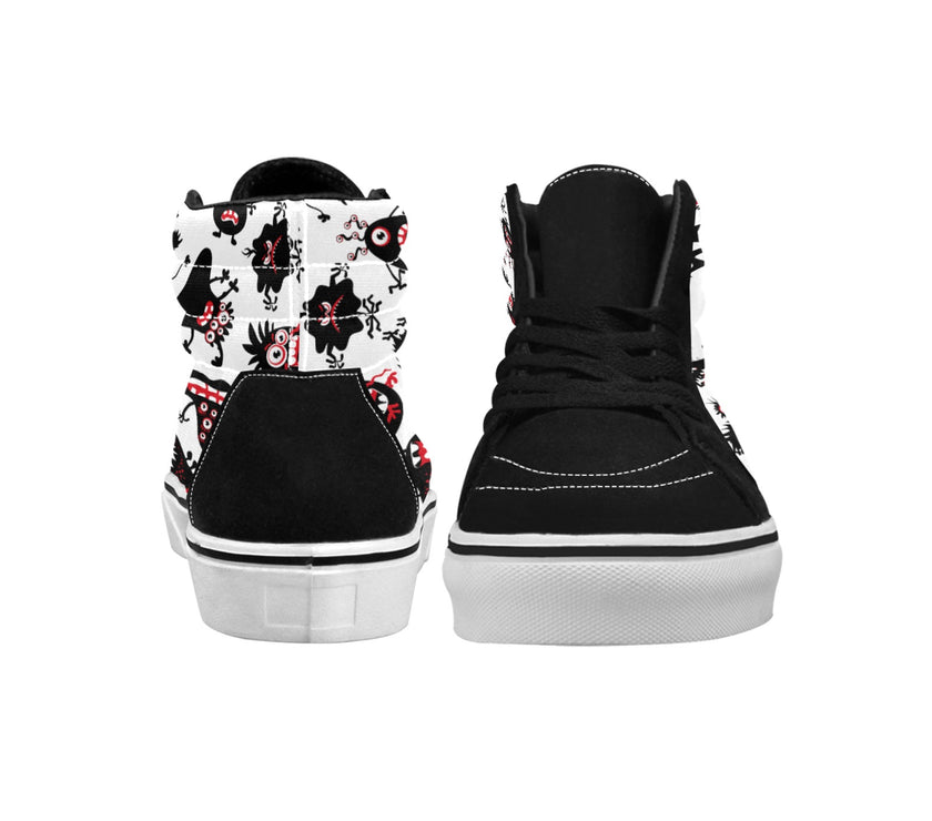 Women's Monster Print High Top Canvas Shoes - Limited time Finds