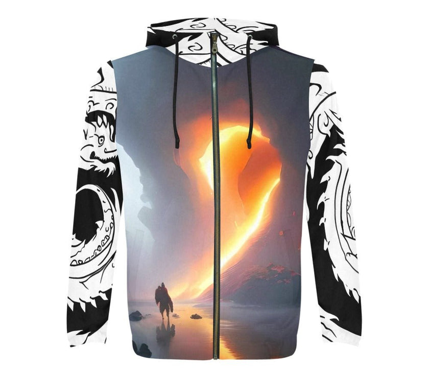 Men's All Over Print Full Zip Hoodie (Model H14) - Limited time Finds