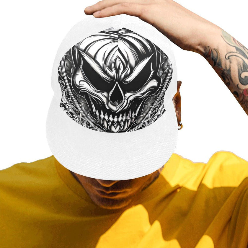 Snapback Hat Black/White Skull Face - Limited time Finds