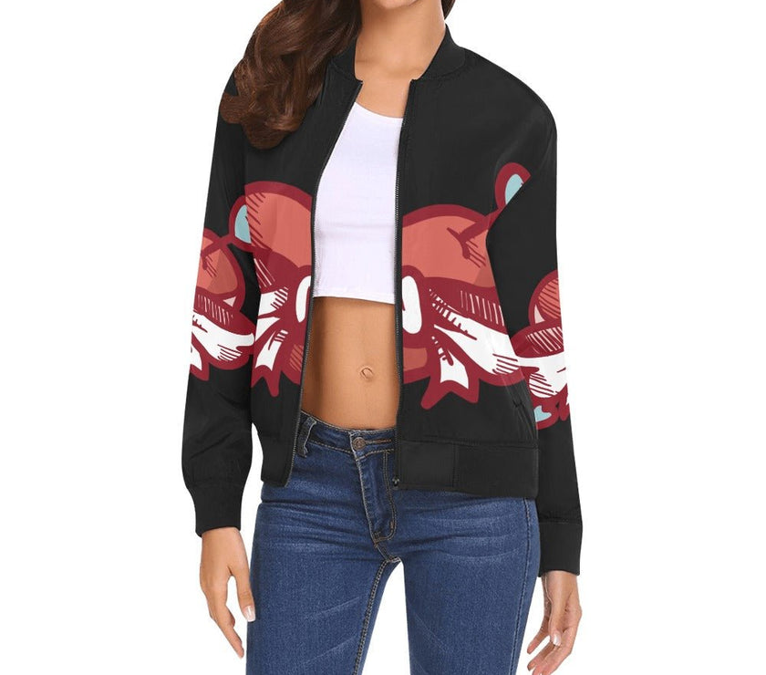 All Over Print Bomber Jacket for Women - Limited time Finds