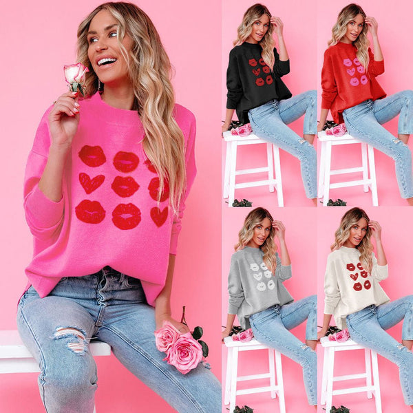 Women's Valentine's Day Love Lip Sweater - Limited time Finds