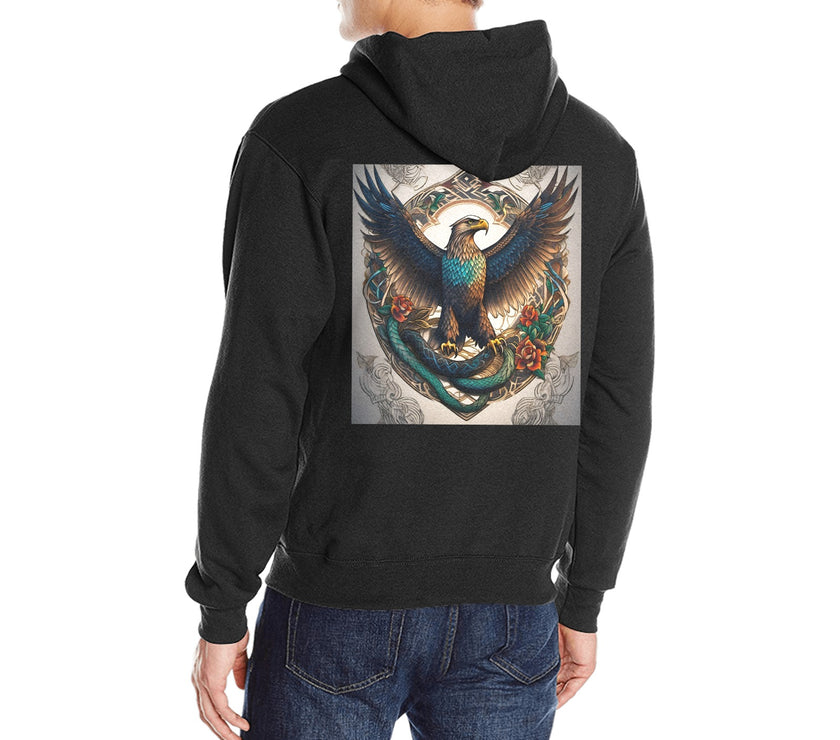 Classic Hooded Sweatshirt Eagle Snake round - Limited time Finds