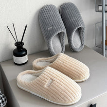 Solid Color Simple Cotton Slippers Winter Non - slip Home Warm Plush Slippers Household Indoor Couple Women's House Shoes - Limited time Finds