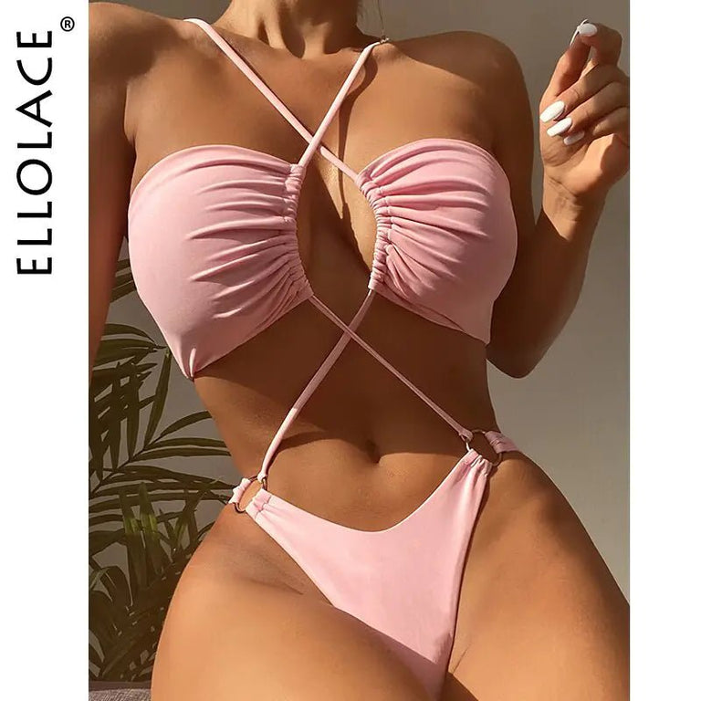 Sexy Cross Halter One Piece Swimsuit - Limited time Finds