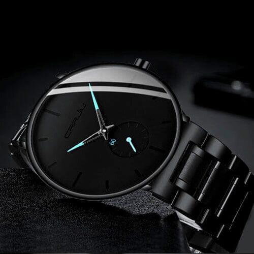 Men's Blacked Out Waterproof Wristwatch