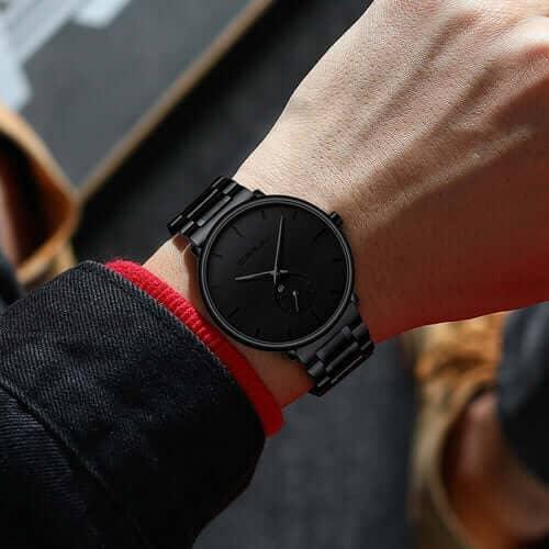 Men's Blacked Out Waterproof Wristwatch