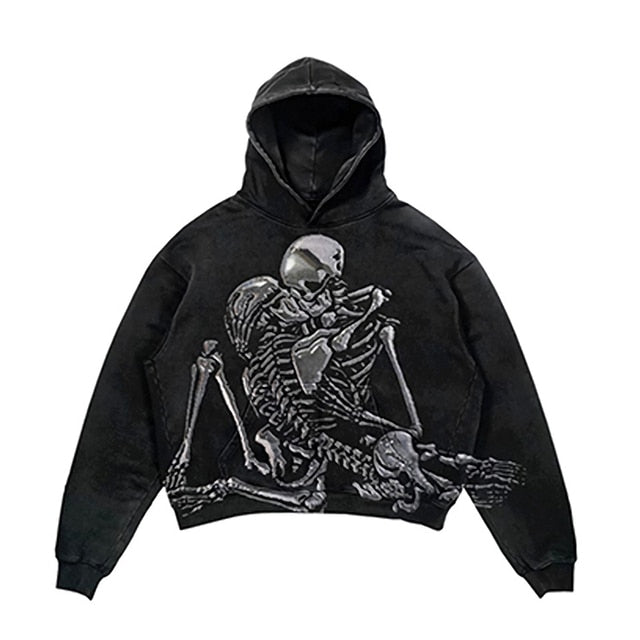 Streetwear Skull Print Men's Hoodies - Limited time Finds